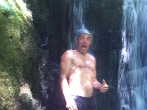 Nick having his shower. Teehee.